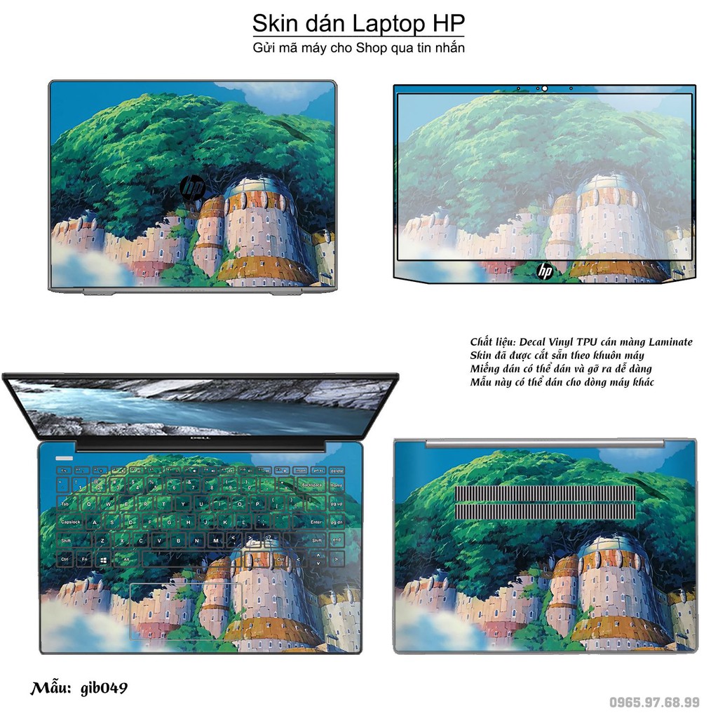 Skin dán Laptop HP in hình Ghibli photo (inbox mã máy cho Shop)