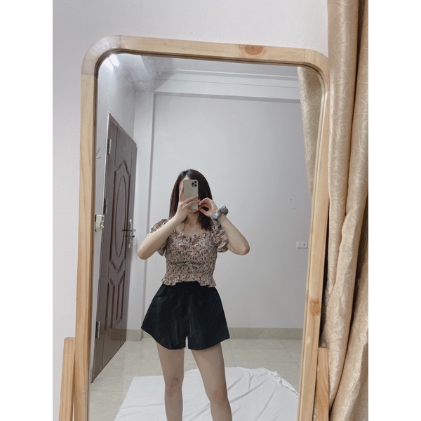 Quần sooc phồng tacta 2 màu TRẮNG KEM VÀ ĐEN, quần đùi nữ có túi