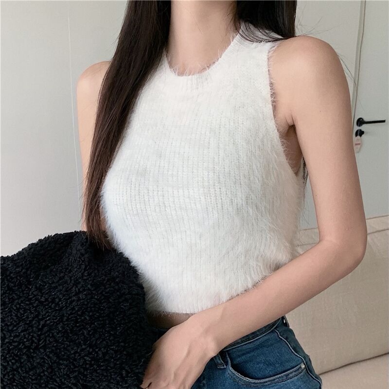 SUXI (MỚI) Áo croptop trễ vai phong cách Hàn Quốc