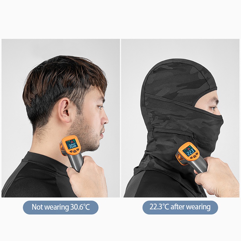 Rockbros balaclava face mask bảo vệ tia cực tím mặt nạ toàn đầu thoáng khí cho nam giới nữ mũ che nắng đi xe đạp climing black