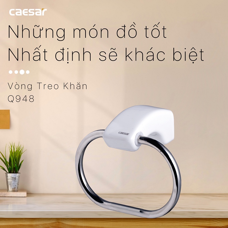 [Caesar] VÒNG TREO KHĂN INOX CAESAR Q948