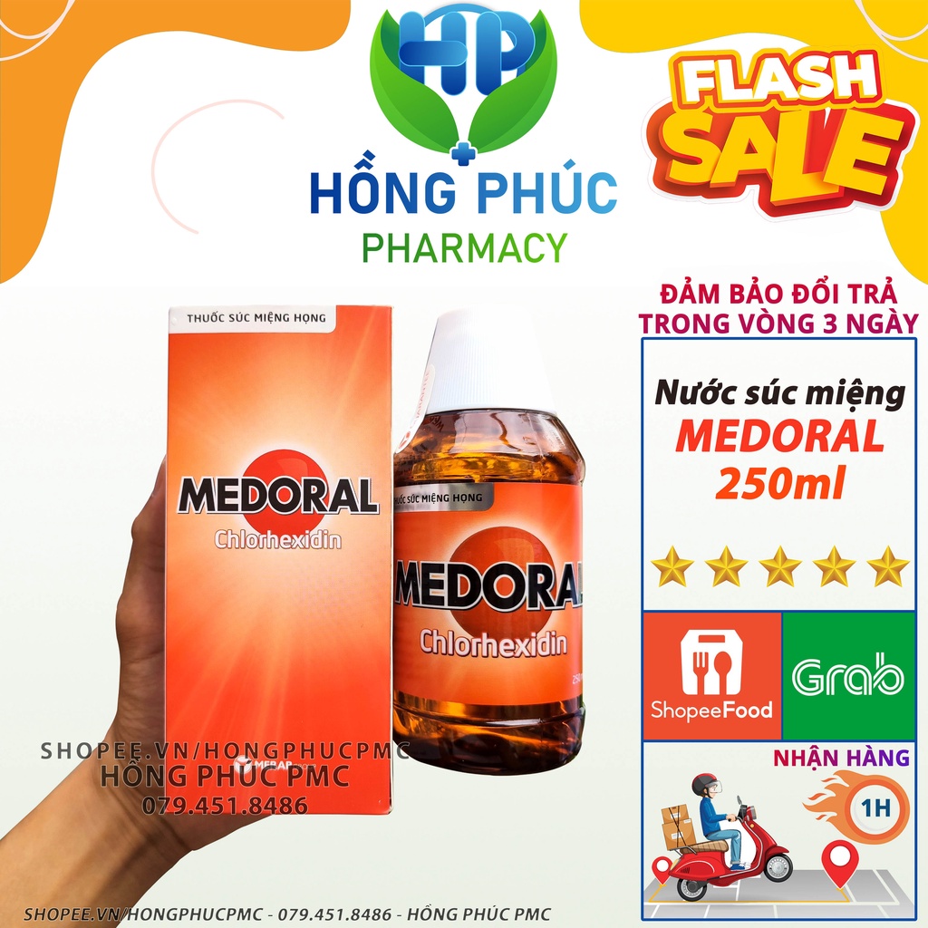 Nước súc miệng Medoral chai 250ml vệ sinh răng miệng giúp thơm miệng ngừa sâu răng hỗ trợ trắng răng khử hôi miệng