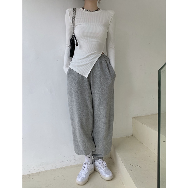 NRVP Áo Thun Nữ Tay Dài 100% Cotton Thời Trang Hàn Quốc