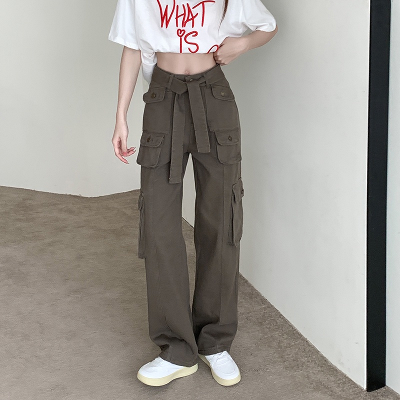 Quần jean dài ống rộng thiết kế độc đáo thời trang dành cho nữ