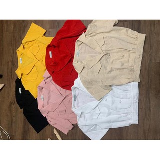 Áo cổ vest croptop hottrend