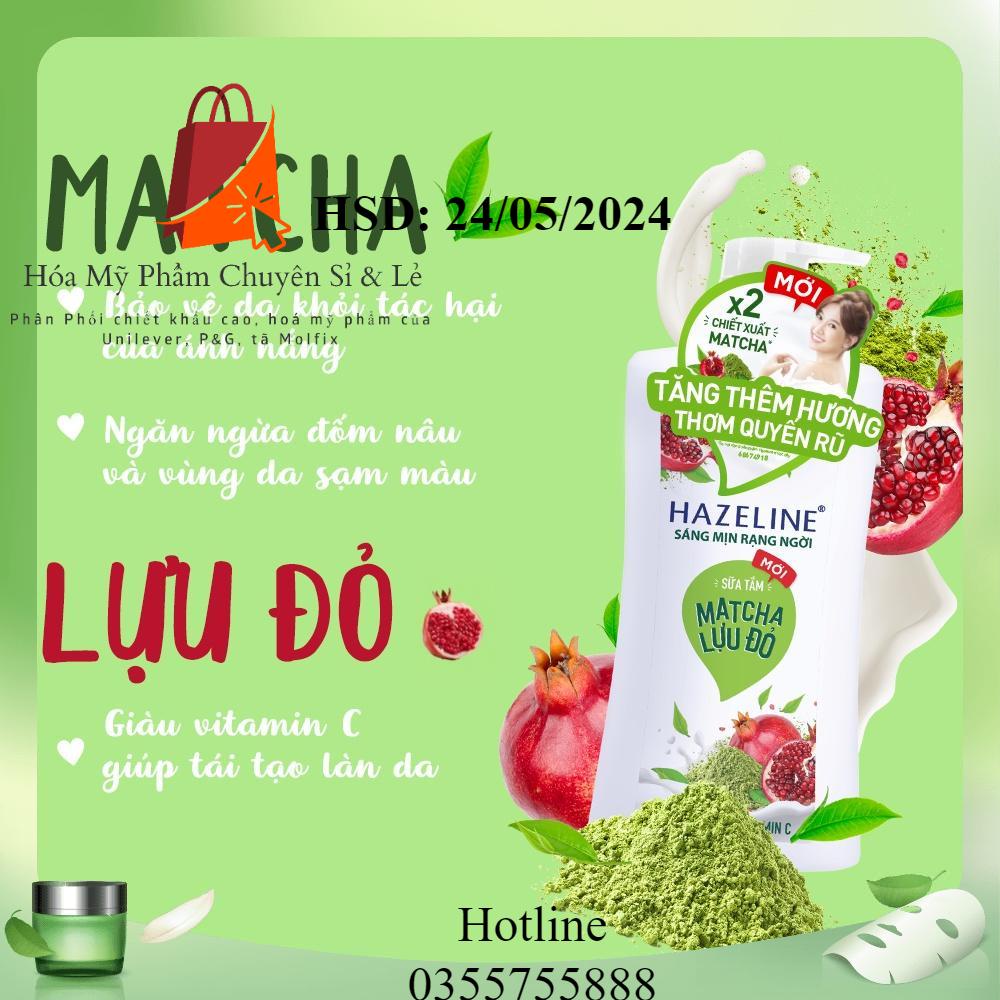 Sữa Tắm Hazeline Dưỡng Thể Thiên Nhiên Trắng Sáng Da Matcha Lưu Đỏ 1.2 Kg