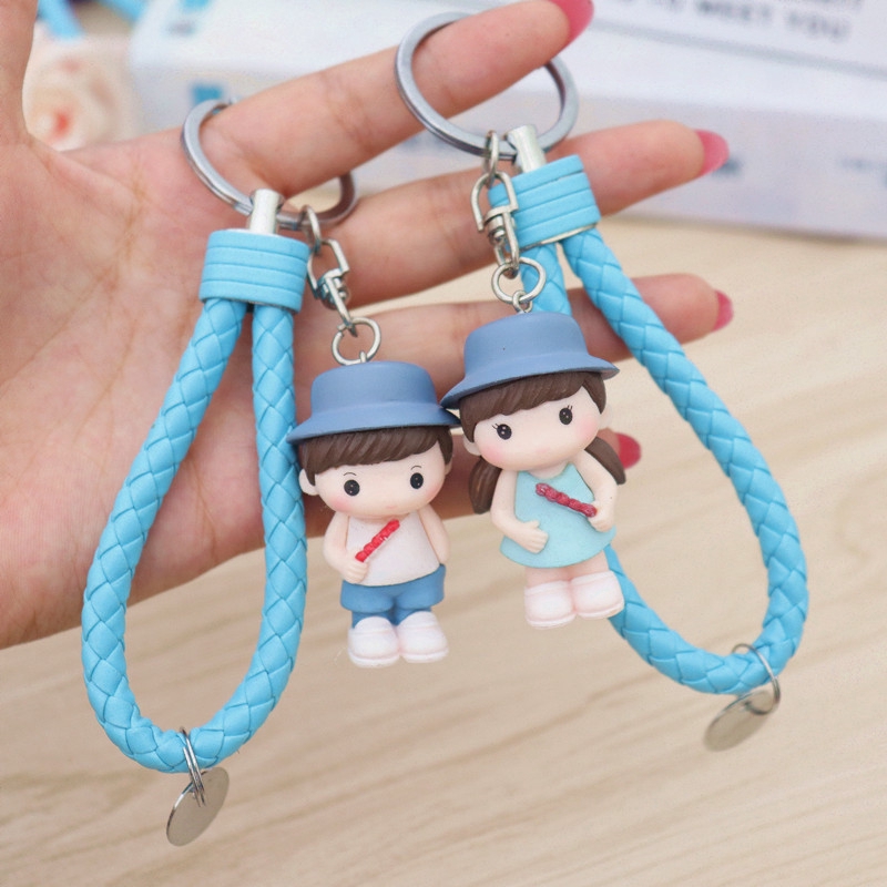 Cặp móc khóa hình cặp đôi kiểu hoạt hình dễ thương