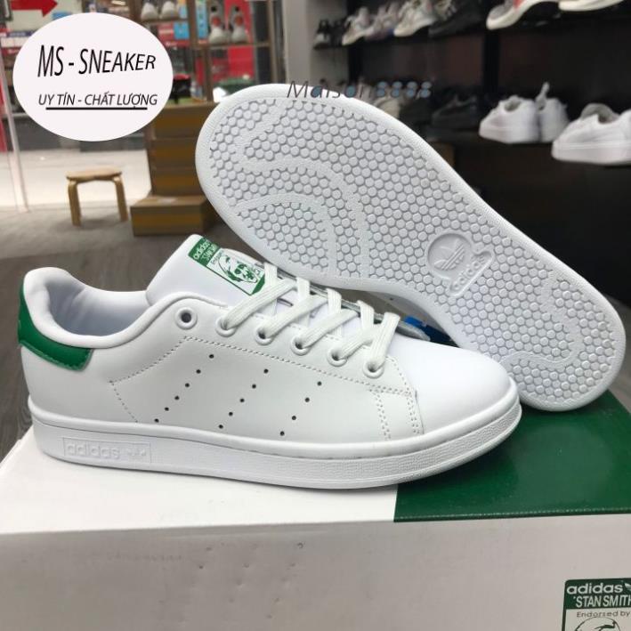 Giày adidas stan smith, giày stan smith gót đen gót xanh thấp mới full phụ kiện hàng cao cấp, full size 36-43