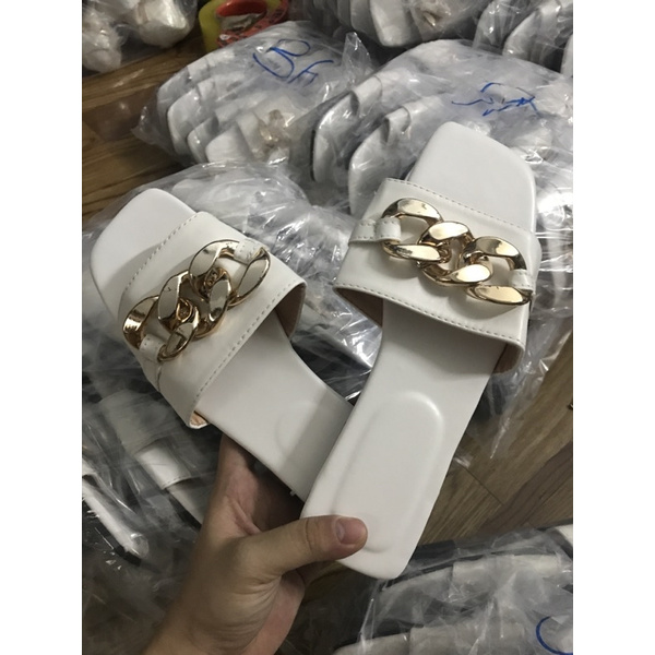 Dép Nữ Quai Ngang Dây Xích Bản To - Loại Đẹp