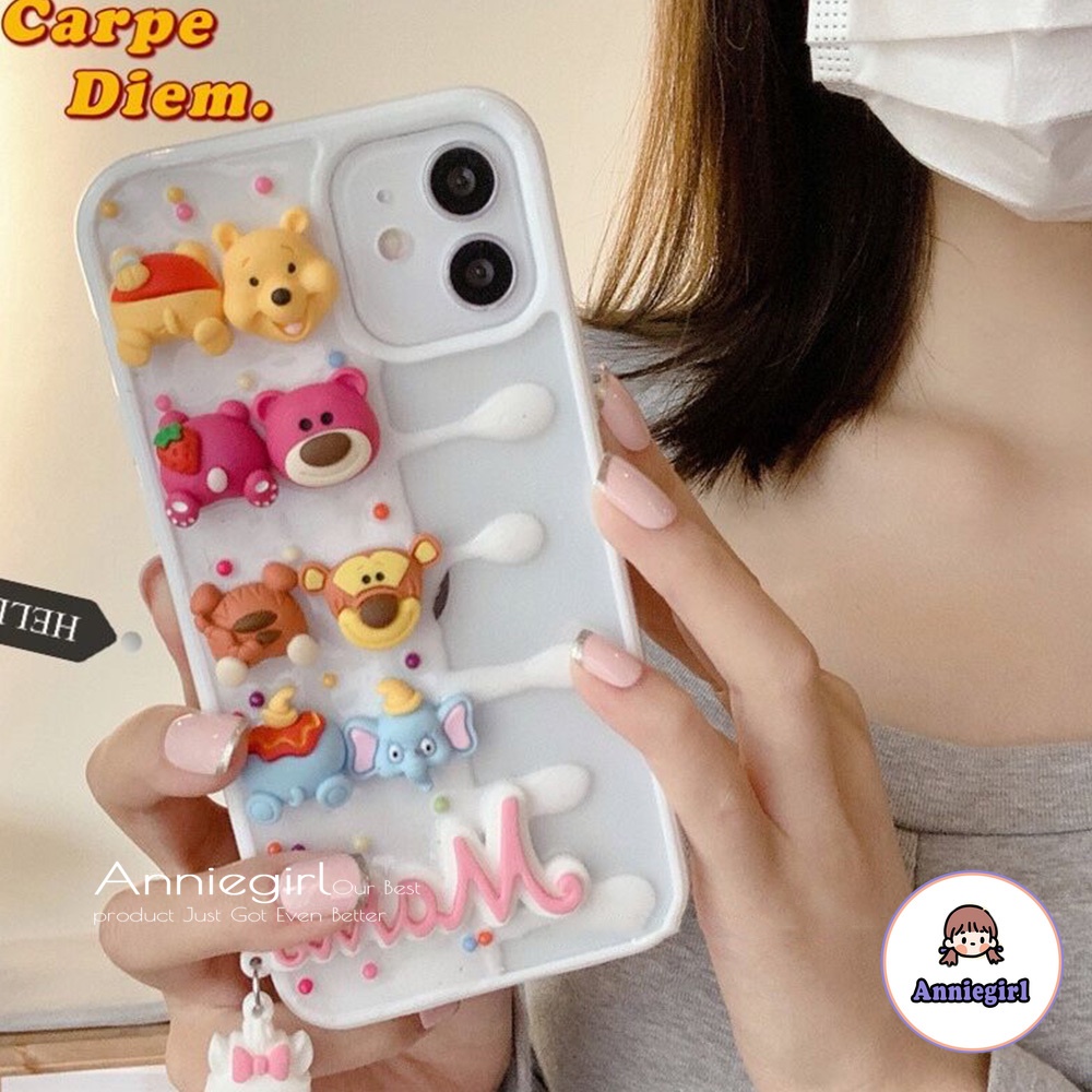 Ốp điện thoại tpu mềm hình gấu pooh 3D chống sốc cho iPhone 12 11 Pro Max X Xs Max Xr 8 7 Plus | BigBuy360 - bigbuy360.vn