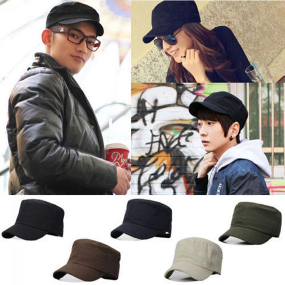 Bebetterm 1Pc Plain Cap Classic Style Cadet Outdoor Cotton Vintage Adjustable Army Hat