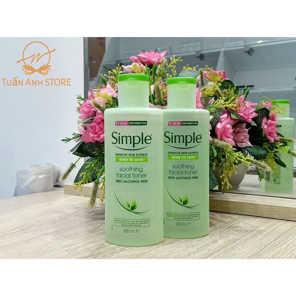 Nước Hoa Hồng Simple Toner Simple Kind To Skin Soothing Facial Cân Bằng Ẩm Cho Da 200ml