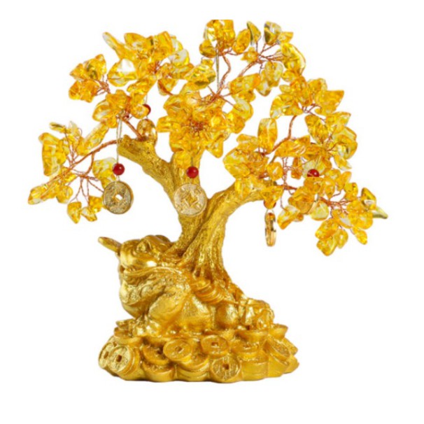 Cây đá phong thủy cây phát tài phát lộc K06 cao 20cm