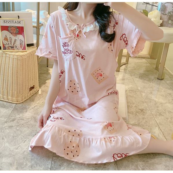 Váy, Đầm Bầu Và Sau Sinh Cho Con Bú Azuno AZ1058 Chất Liệu Cotton Cao Cấp Mặc Hè Cực Mát