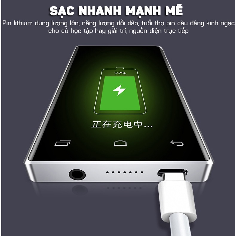 Máy Nghe Nhạc Android MP3/MP4 Màn Hình Cảm Ứng IPS 4.0 Inch Xem Phim, Bluetooth GOCOOL M6 Bộ Nhớ 8GB GEAR79