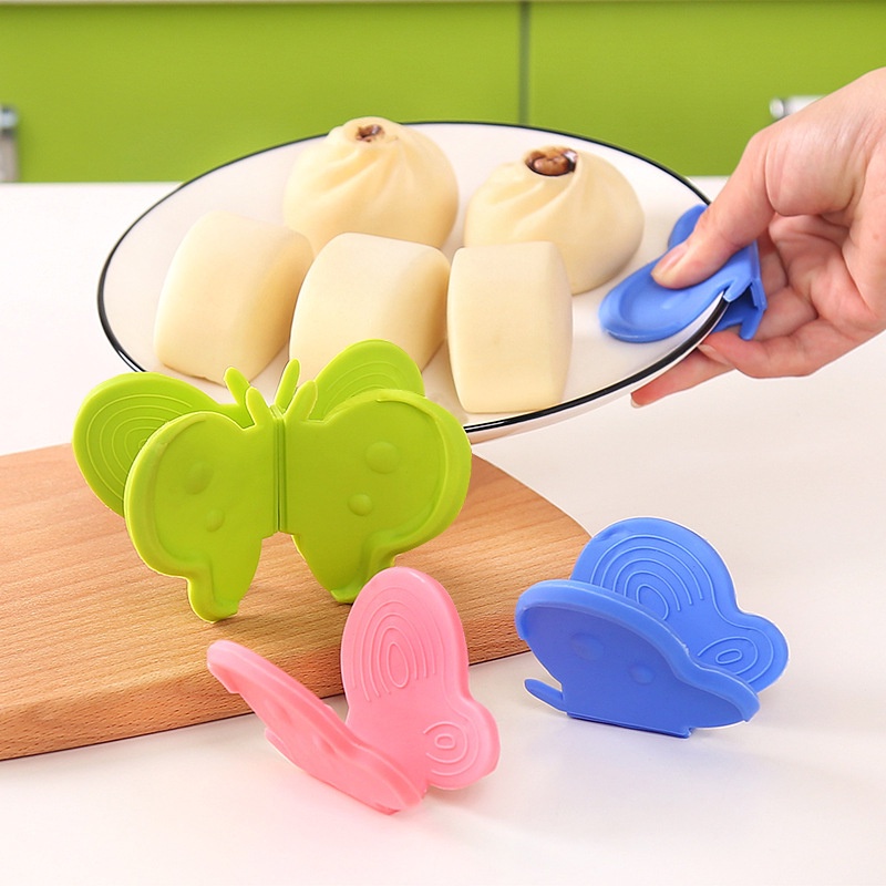 1 Kẹp gắp dĩa bằng silicon hình bướm chất lượng cao