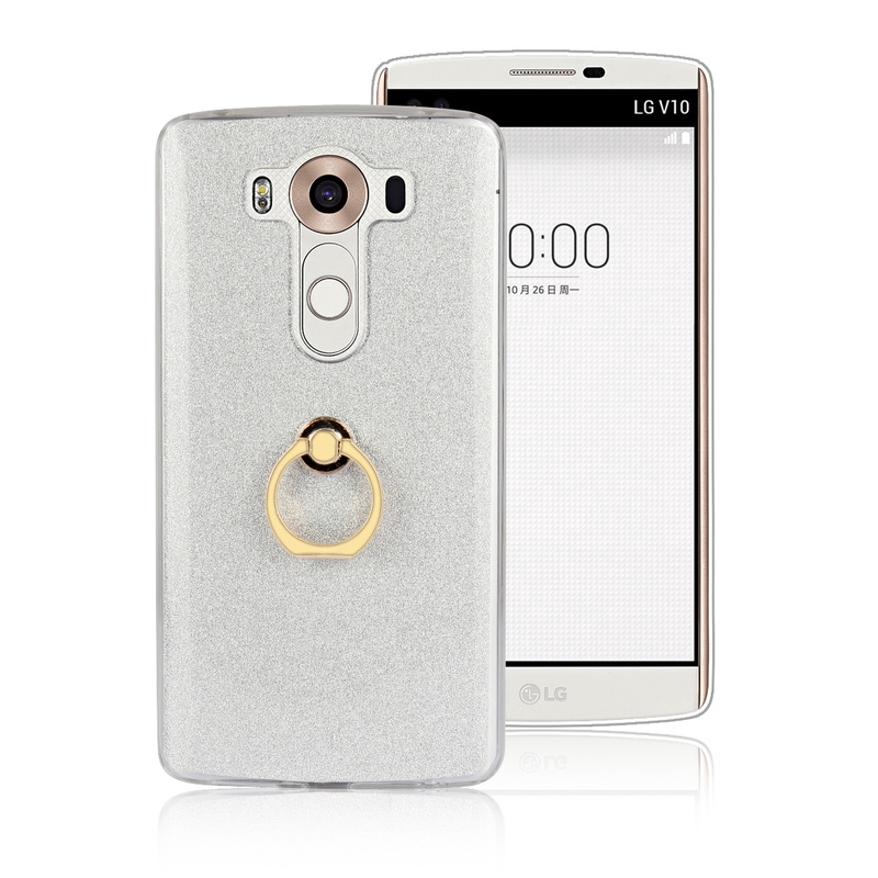 Ốp điện thoại mềm dát kim tuyến có nhẫn đỡ tiện lợi cho LG G3 G4 G5 G6 V7 V9 V10 V20 V30 Q6