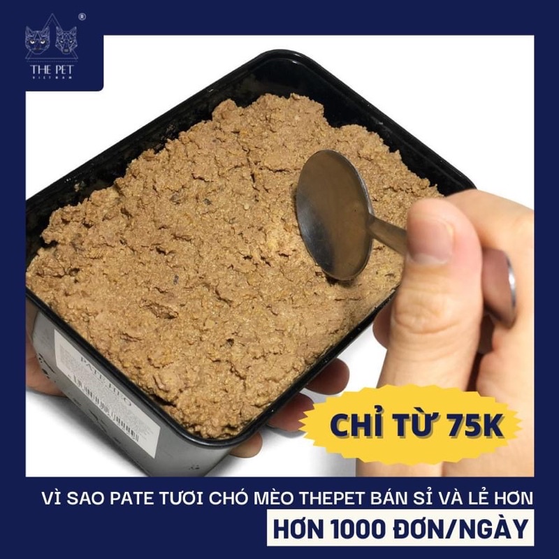 Pate tươi The Pet cho chó mèo hộp 1kg