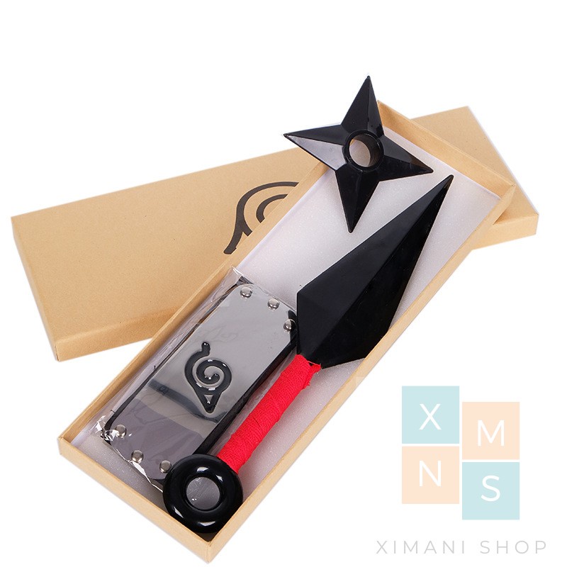 Mô Hình Naruto Combo Kunai Shuriken Băng Trán Làng Lá Đồ Chơi Cosplay Kunai Chiều Dài 27cm