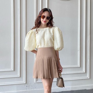 Olv - chân váy tennis skirt in beige
