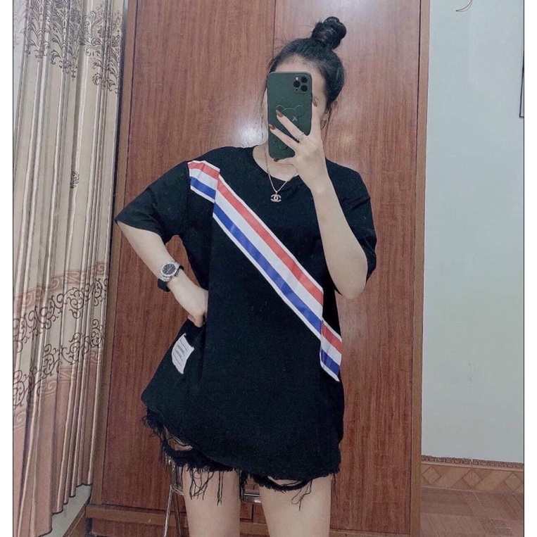 Áo sọc chéo 2 màu Unisex