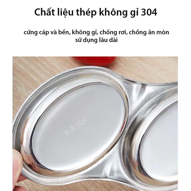 Khay đựng gia vị chia ngăn bằng inox 304 cao cấp, tiện dụng - HVL TEA