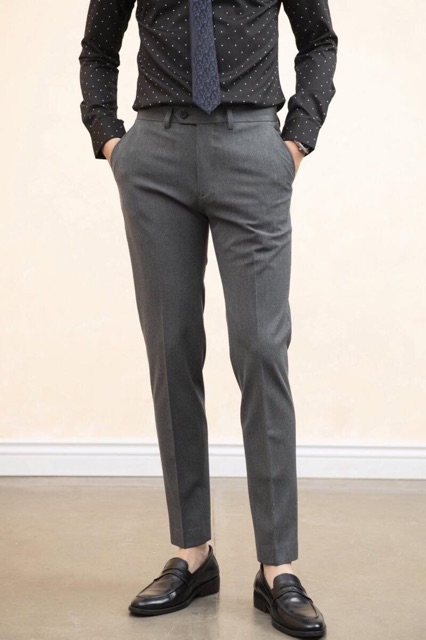 Quần âu nam dáng ống côn, quần vải nam ZARA vải mịn mát