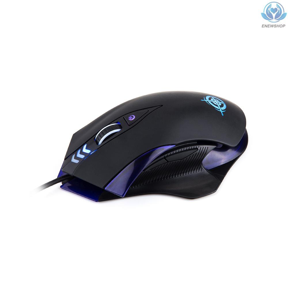 【enew】MAGIC-REFINER MG4 USB Wired Gaming Mouse Game Mice 4000DPI Adjustable LED Backlit for PC Laptop(Black)