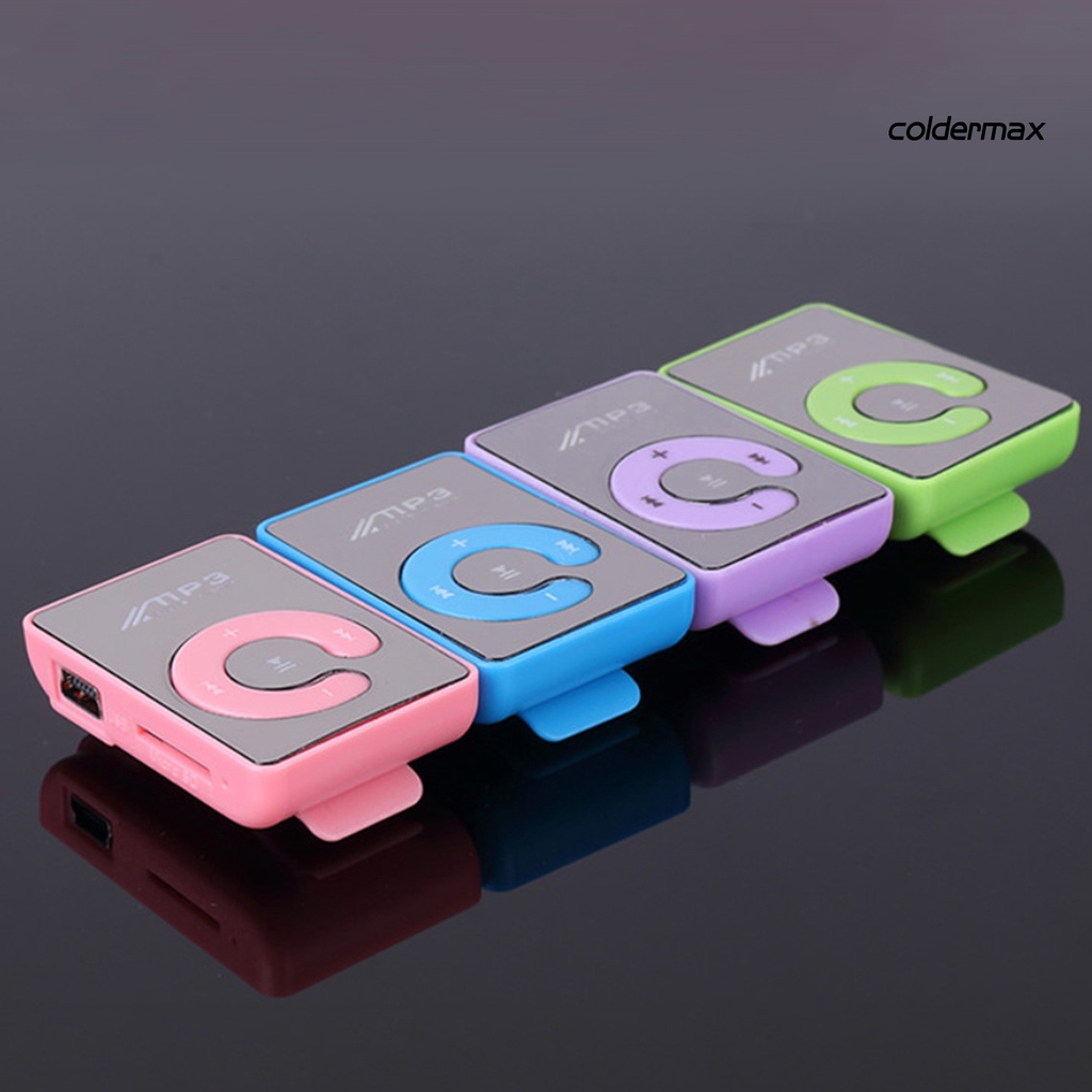 COLD ＊  Mini Clip Sport MP3 Music Player with Mirror Surface C-Shape Playback Key Card Slot for Gym Sport Running