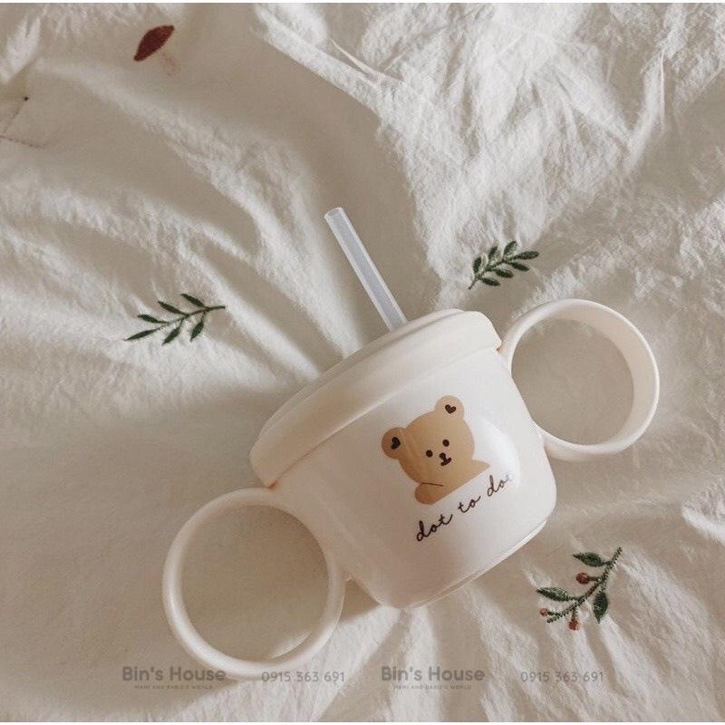 CỐC TẬP UỐNG KÈM NẮP SNACK CHO BÉ STRAW &amp; SNACK CUP DOTTODOT x TGM THỎ GÂU