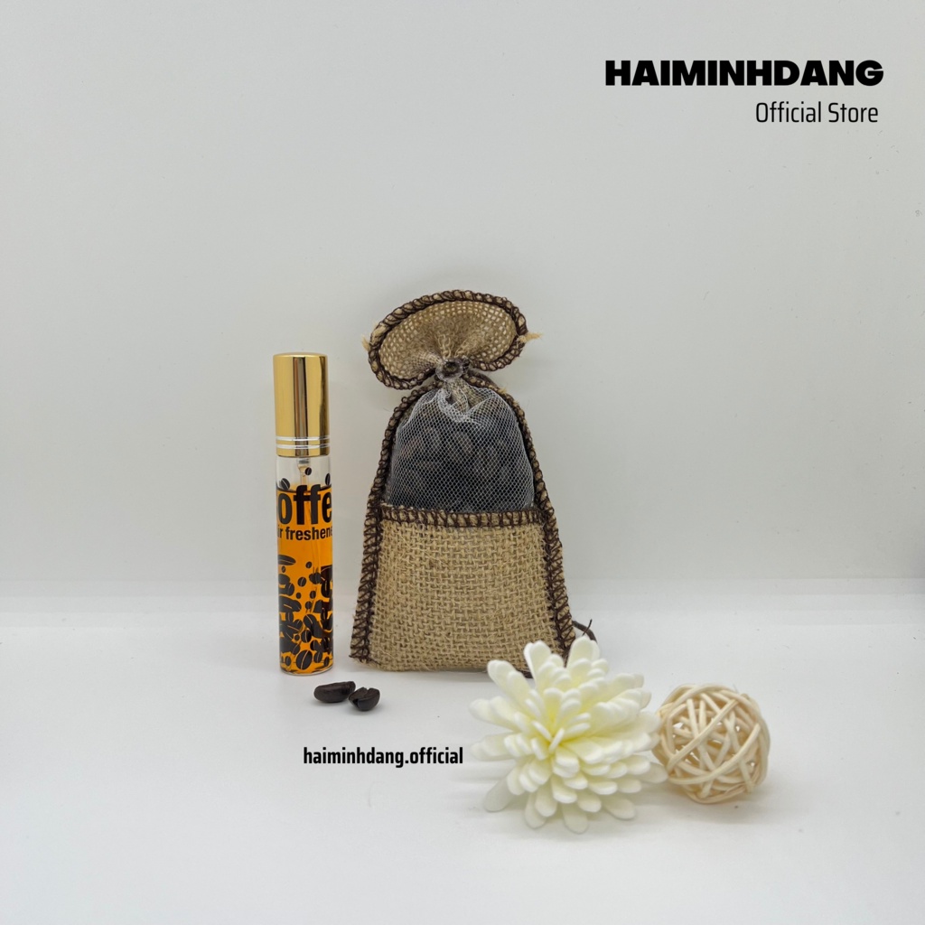 Túi Hạt Cafe Khử Mùi Treo Xe Ô tô, Tủ Quần Áo Tặng Kèm Tinh Dầu