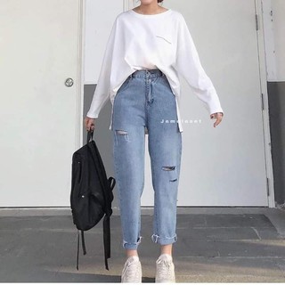 Quần baggy rách 2 vệt