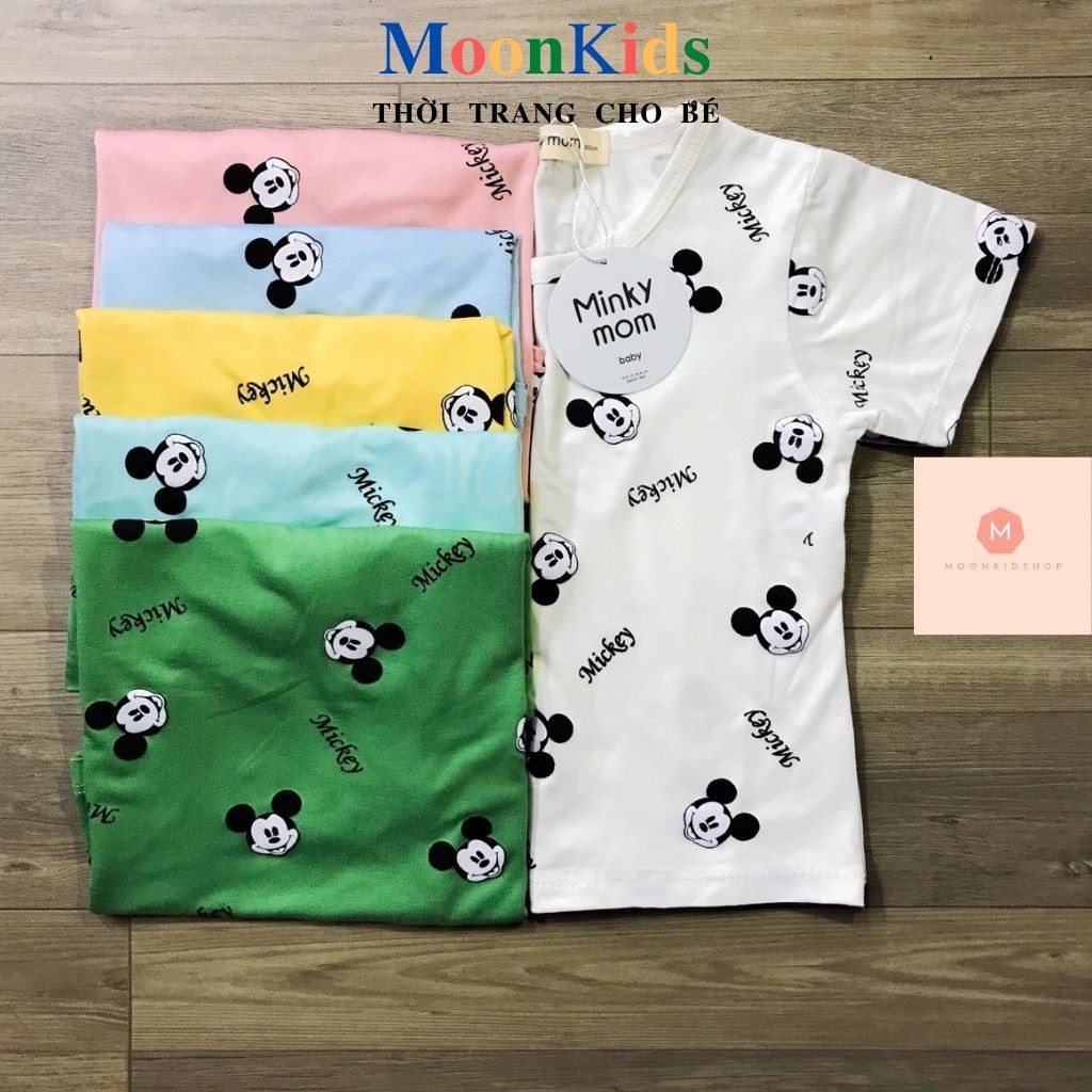 Bộ MINKY Cộc Tay Cho Bé🎀Họa Tiết MÍC KEY🎀COTTON 100%dành cho bé trai,bé gái từ 7-18kg,hàng có sẵn giao ngay