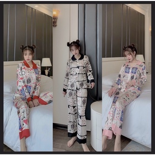 Pijama lá bài tết lụa latin + lụa mango