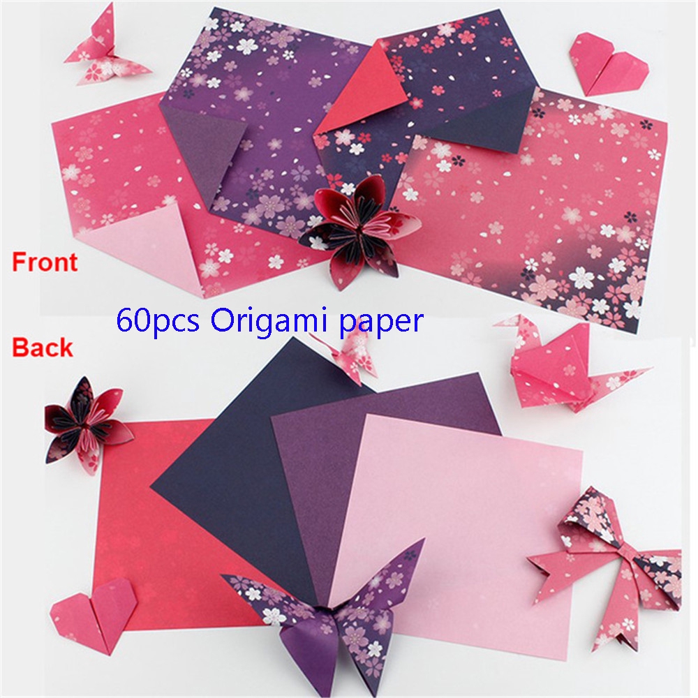 Set 60 Tấm Giấy Vuông Xếp Hình Origami Cho Bé