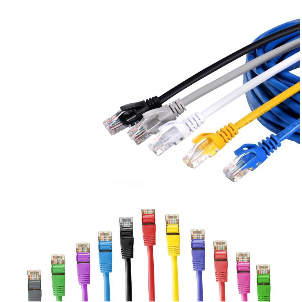 Dây cáp mạng Cat5e bấm sẵn 2 đầu 5m 10m 15m 20m 25m 30m 35m 40m 45m 50m, dây mạng lan Rj45 cho máy tính laptop camera