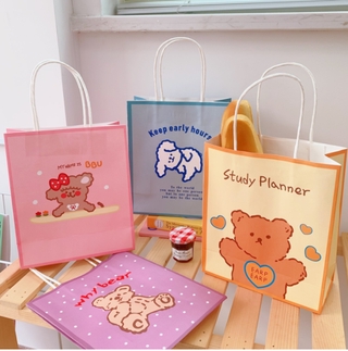 Túi Giấy Màu Hình Gấu Cute Đựng Vật Dụng Cá Nhân