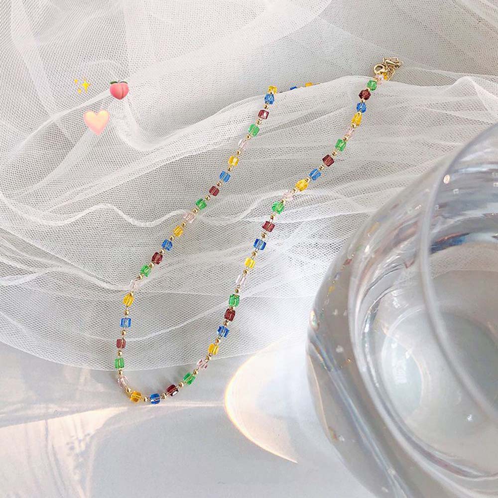 Vòng cổ choker đính hạt đơn giản nhiều màu thời trang Hàn Quốc cho nữ