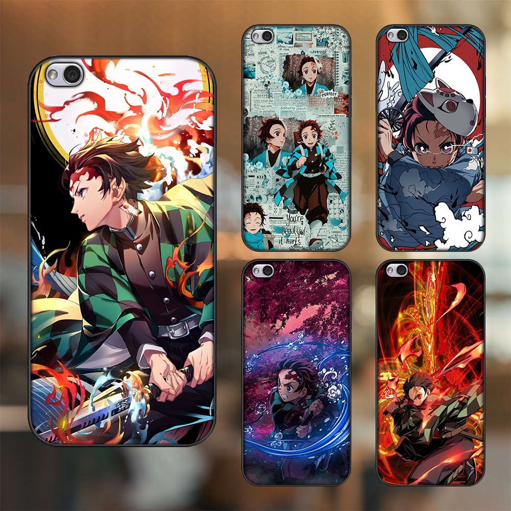 Ốp lưng Xiaomi Redmi 5A viền đen in hình Tanjiro Kimetsu No Yaiba
