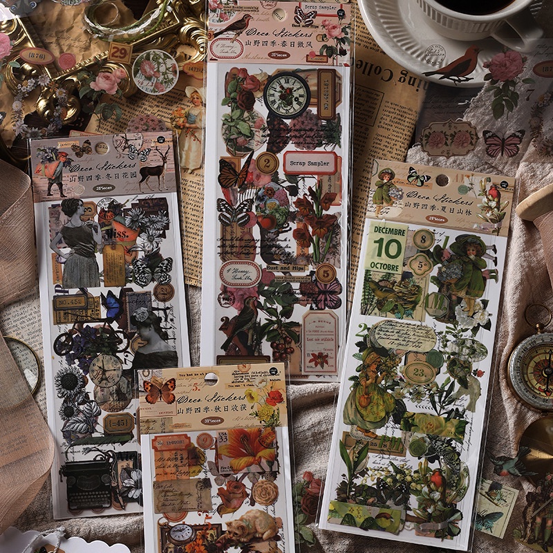 Sticker chủ đề cây hoa trang trí Scrapbook, sổ tay, vở - [ 117 ]