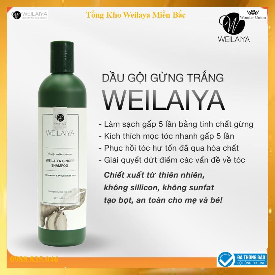 Dầu Gội Đầu Weilaiya Tinh Chất Gừng Hỗ Trợ Mọc Tóc Và Ngăn Rụng Tóc Kích Thích Mọc Tóc 400ml - Hàng Chính Hãng | BigBuy360 - bigbuy360.vn