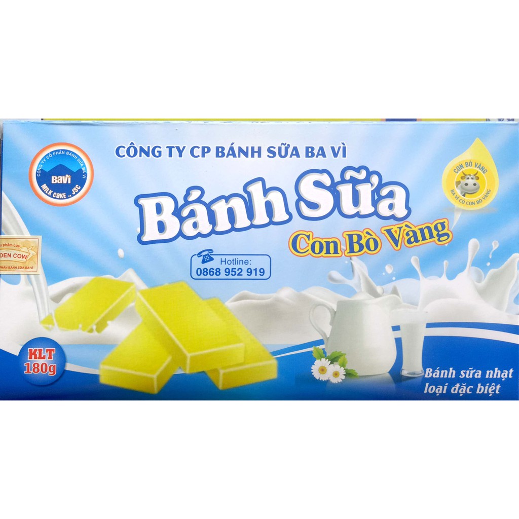 [Đặc Sản Ba Vì] Bánh Sữa Nhạt Đặc Biệt Con Bò Vàng 180g