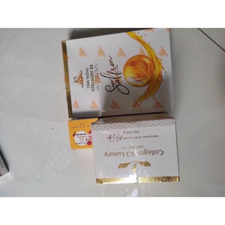 KEM Body Luxury + Kích.trắng X3 +Tắm.trắng Collagen X3 Luxury Combo 5