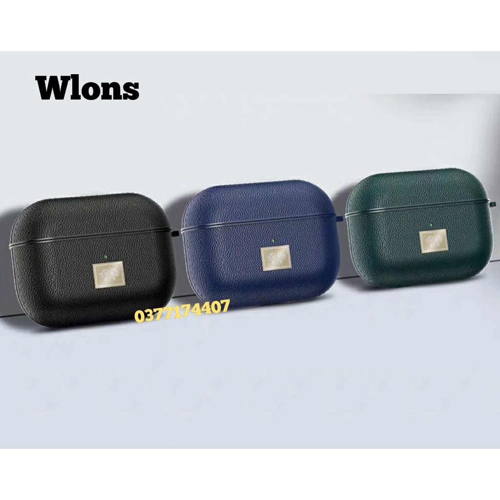 Vỏ Bọc bảo vệ tai nghe Airpods 1, 2, 3 Pro, i11, i12S, i10... chất liệu giả da cao cấp chính hãng Wlons