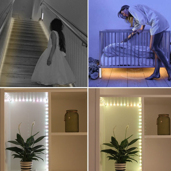 Dây đèn Led cảm biến - Đèn led trang trí - Đèn led cảm biến trang trí gầm giường, tủ quần áo,cầu thang