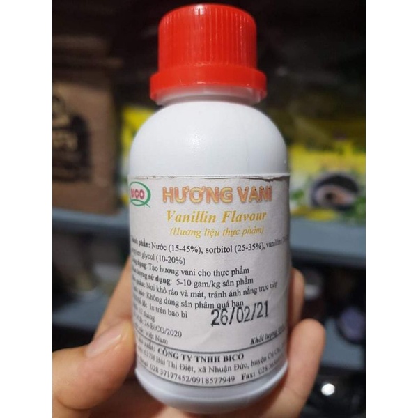 Hương lá dứa có màu / hương vani Bico 100ml