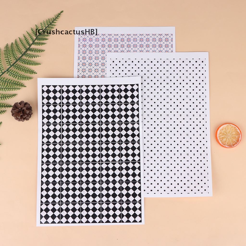 [CrushcactusHB] Sticker Dán Sàn Nhà Búp Bê / Nhà Bếp / Phòng Tắm Tỉ Lệ 1 / 12