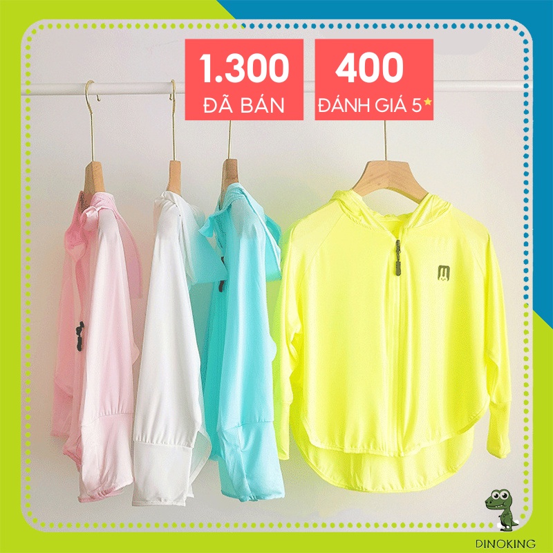 Áo chống nắng cho bé trai bé gái DINOKING Áo khoác chống nắng trẻ em mùa hè cotton 100% chống tia UV 2 - 8 tuổi CN02