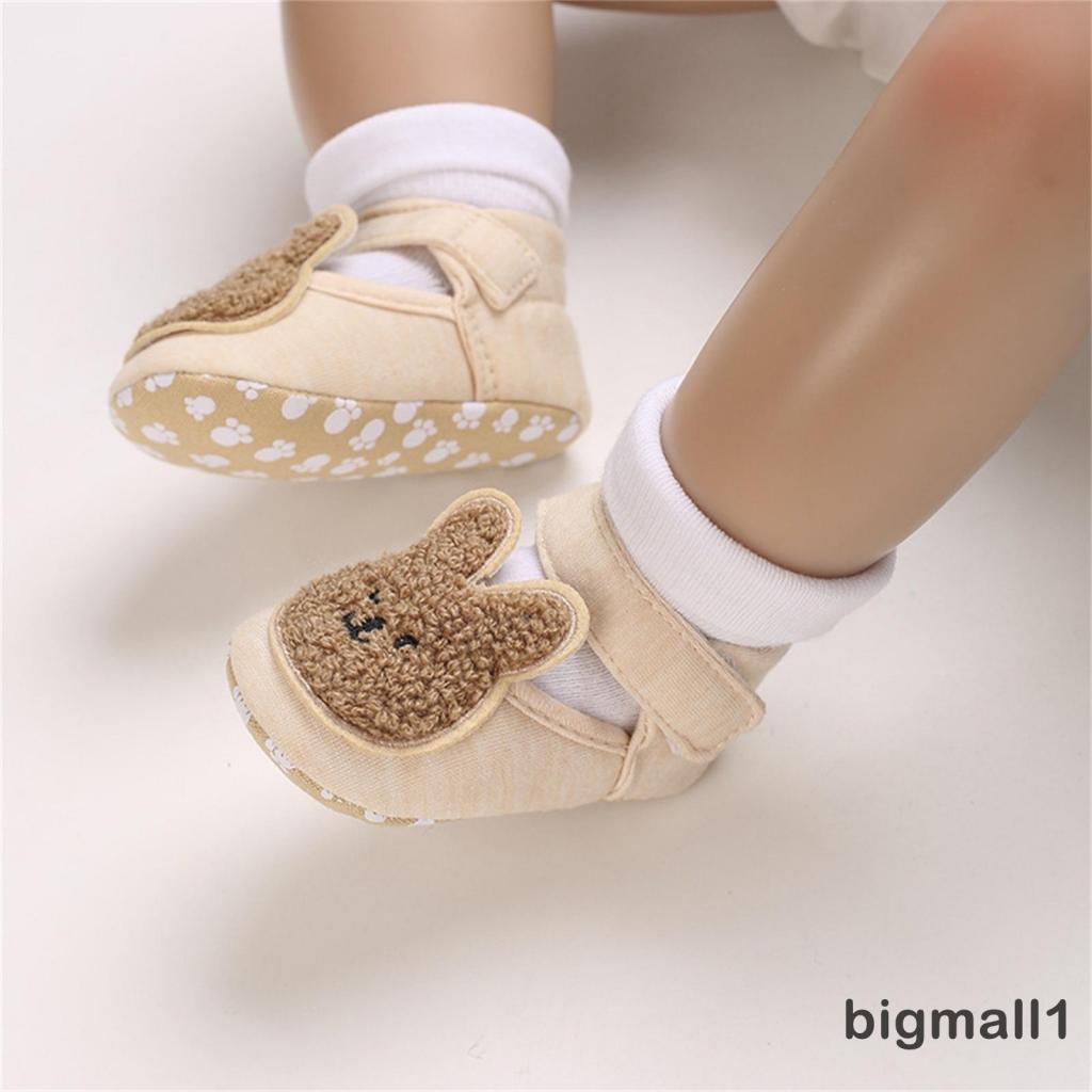 Bigmall-giày Chống Trượt Thoáng Khí Hình Gấu/Thỏ Hoạt Hình Cho Bé 0-12 Tháng Tuổi