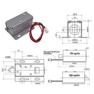 [HCM]  Khóa chốt điện từ 2 đầu LY-03 [ĐIỆN TỬ]
